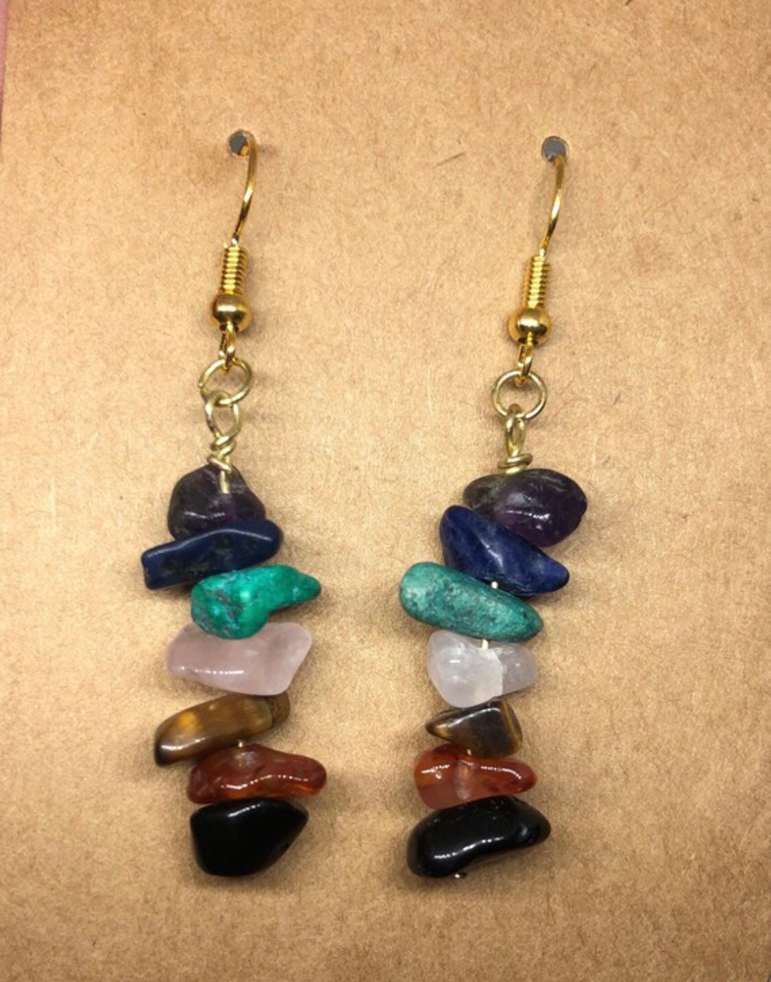 Chakra Earrings (Real Crystals)