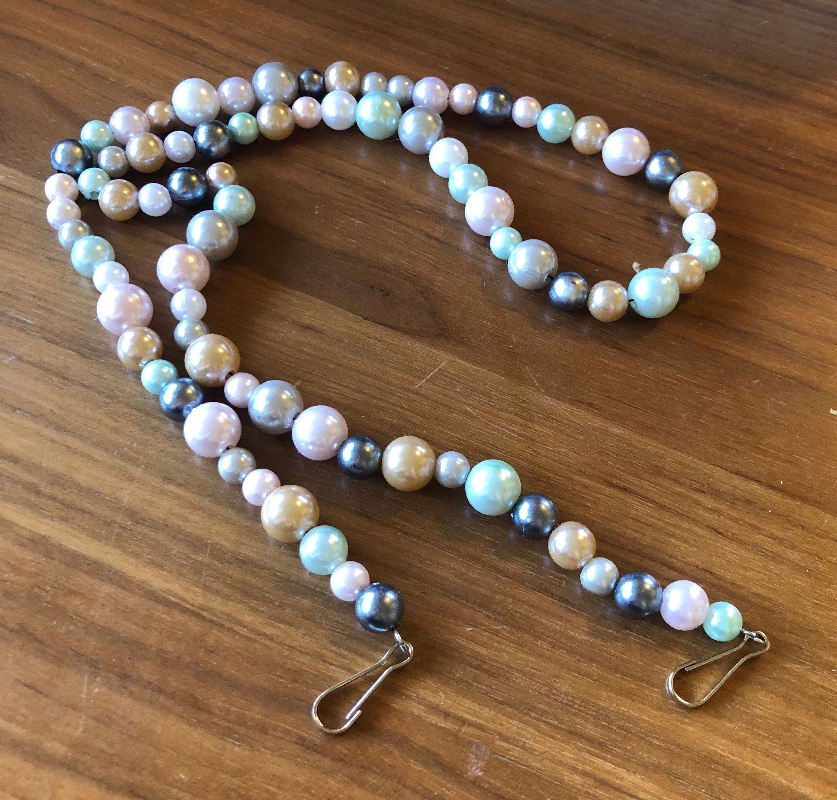 Faux Pearl Mask/Glasses Strap Holder (Vintage/Antique Inspired)