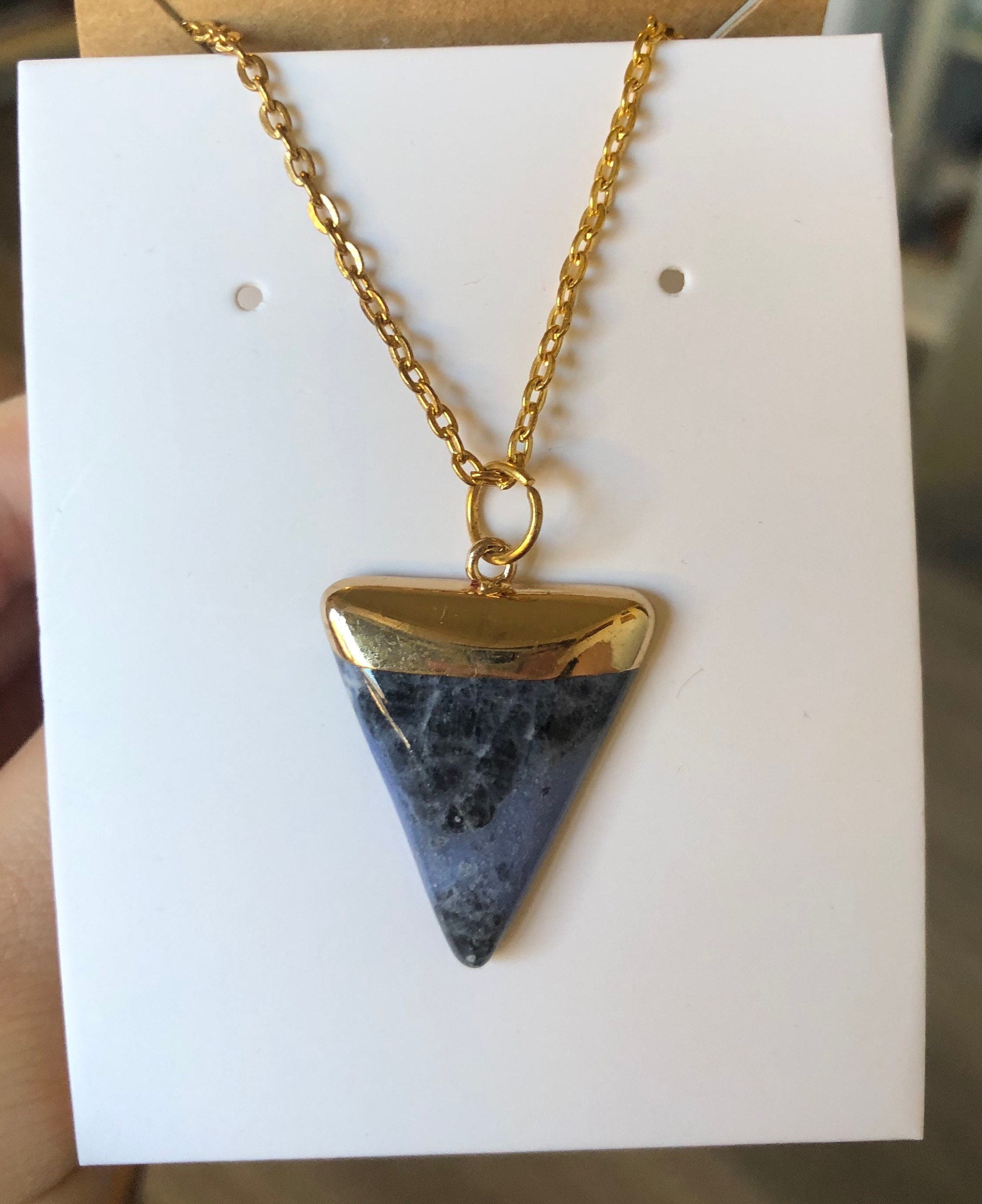 Night Blue Sodalite Necklace (Silver Chain Available)