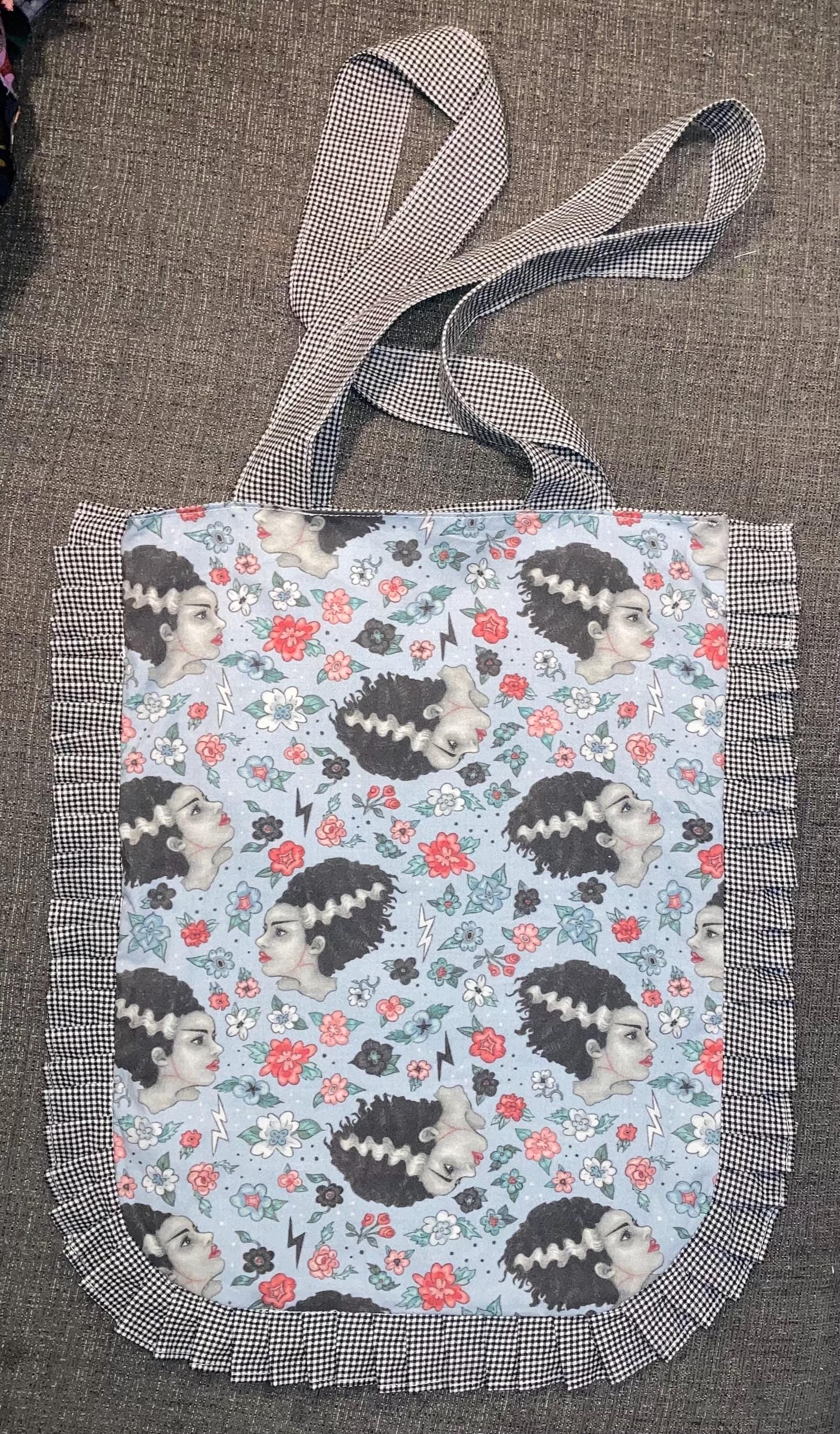 Miss Franken-Tote - (Custom Fabric) Spooky Ruffled Tote Bag
