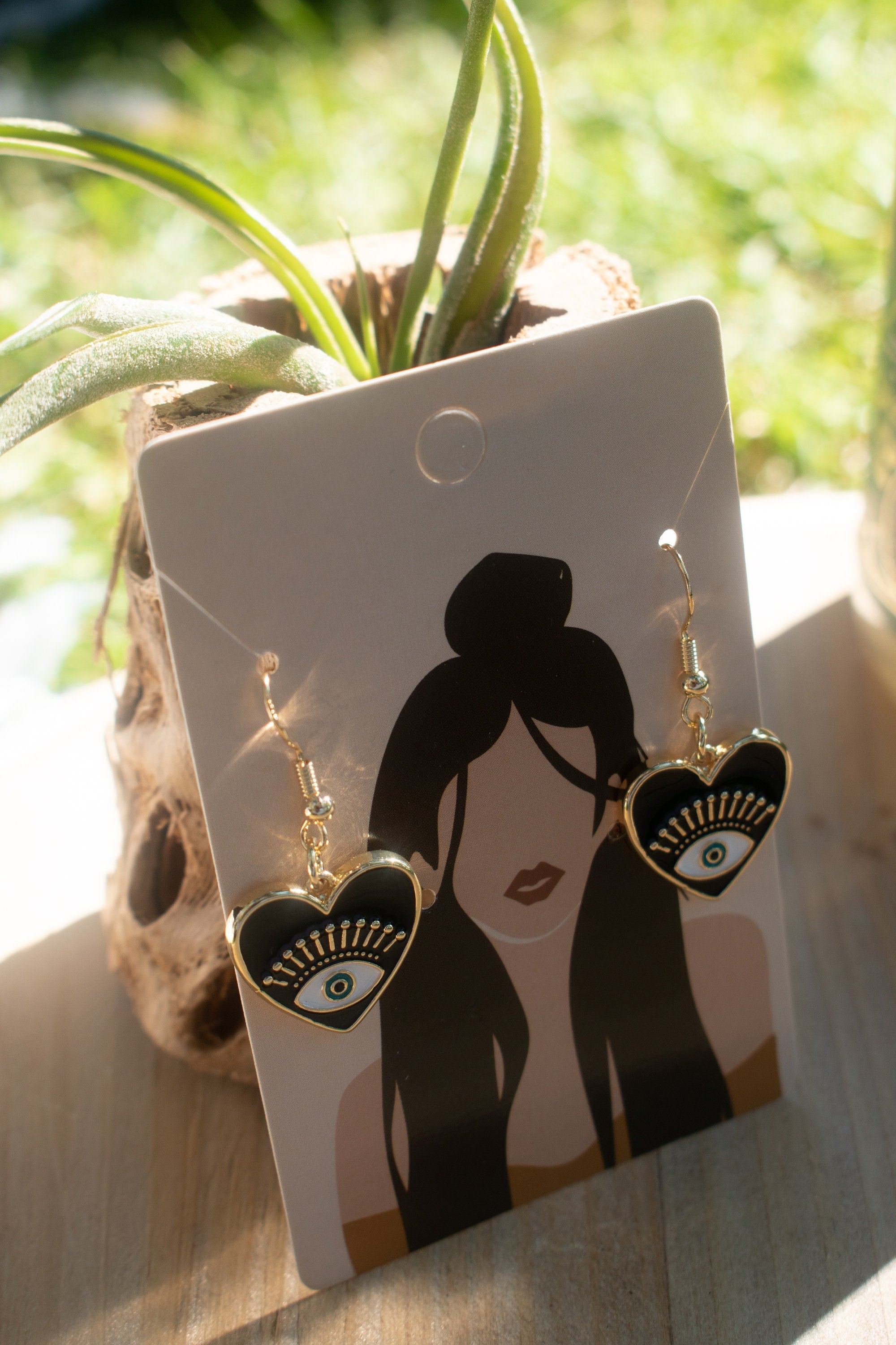 Evil Eye: Mid-Century Mod Luv - Divine Feminine Earrings in Gold Only