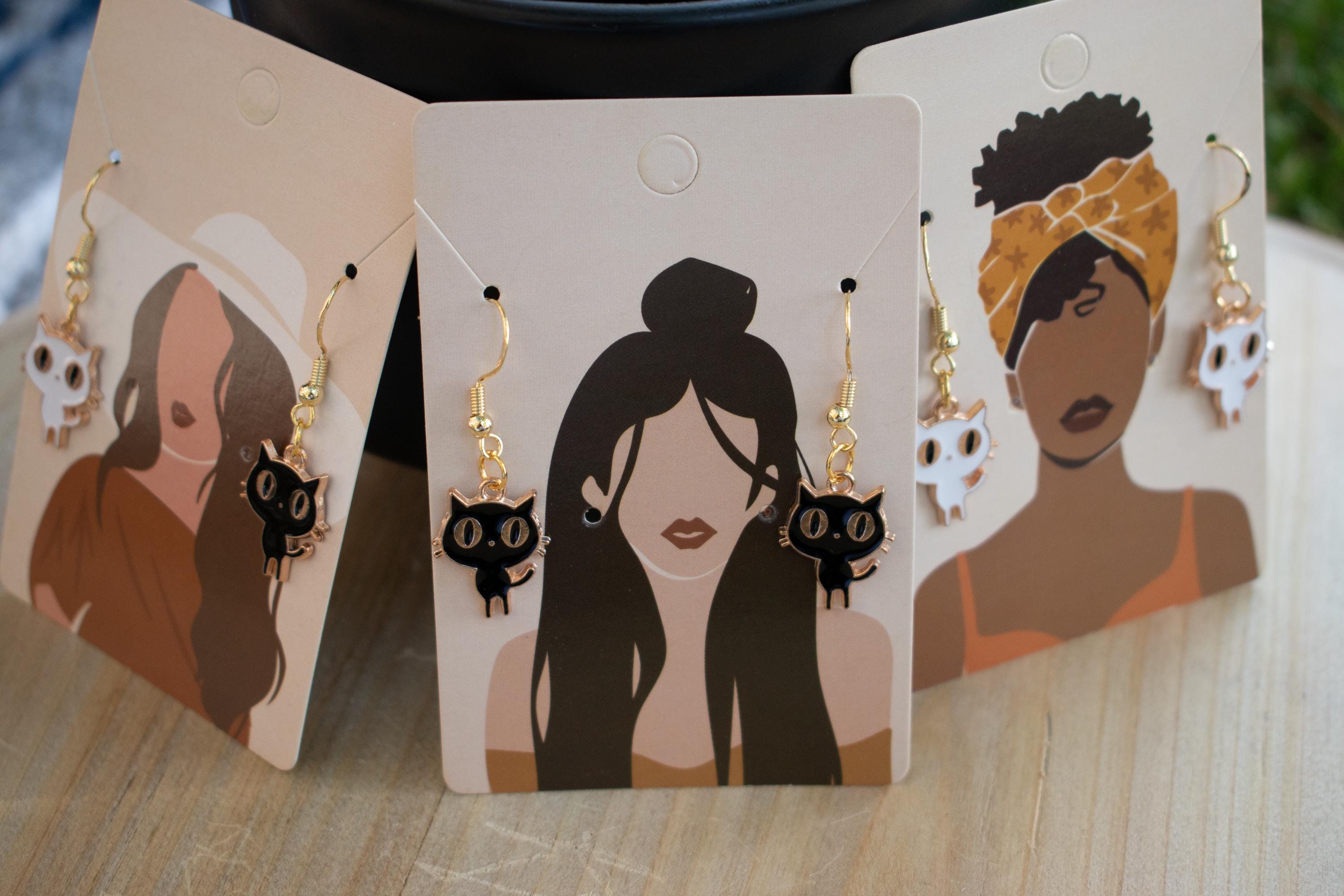 Retro & Vintage-Inspired Dangling Cat Earrings