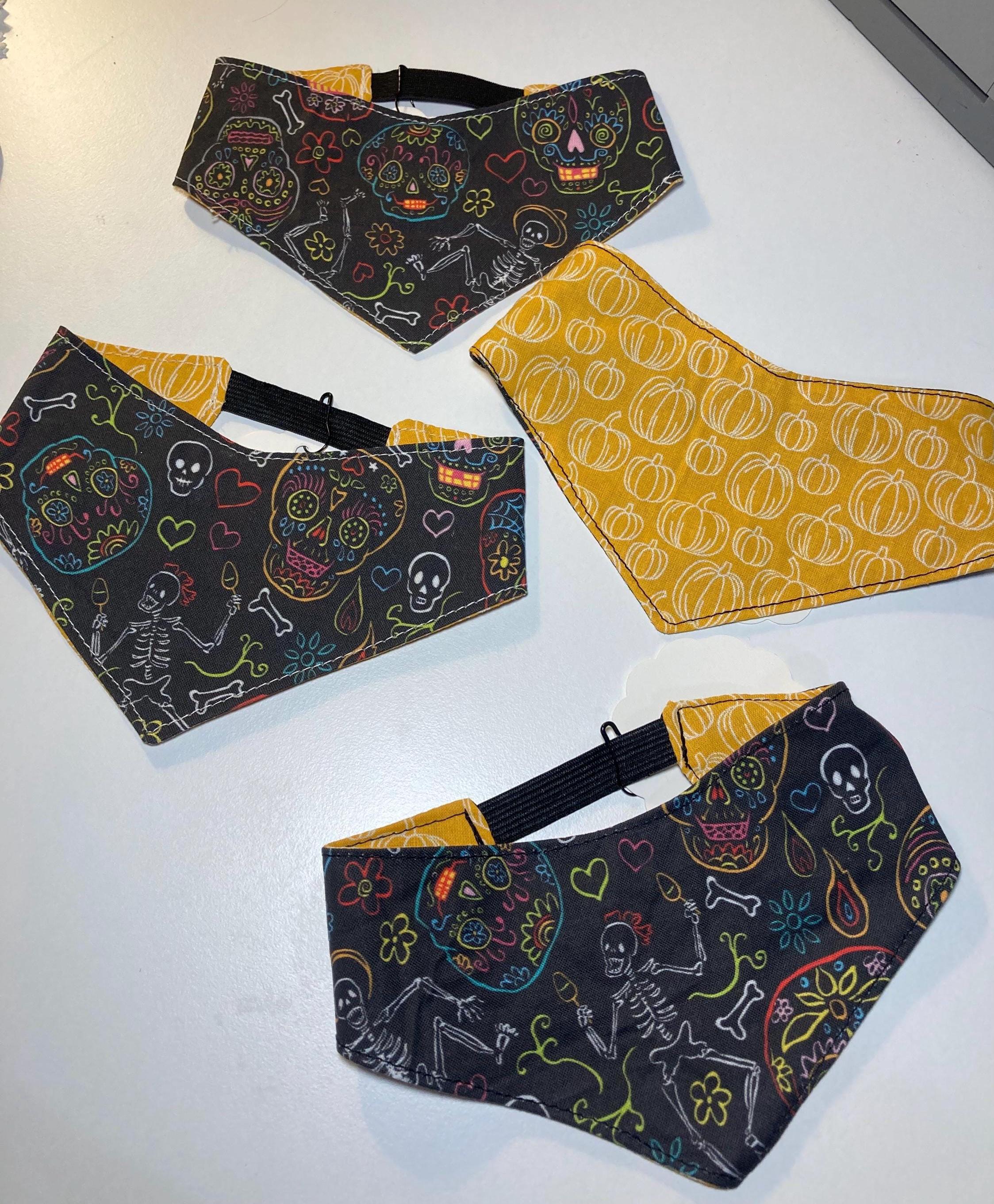 Sugar Skull Skeleton & Pumpkin (Double Sided)- Dog/Cat Bandana