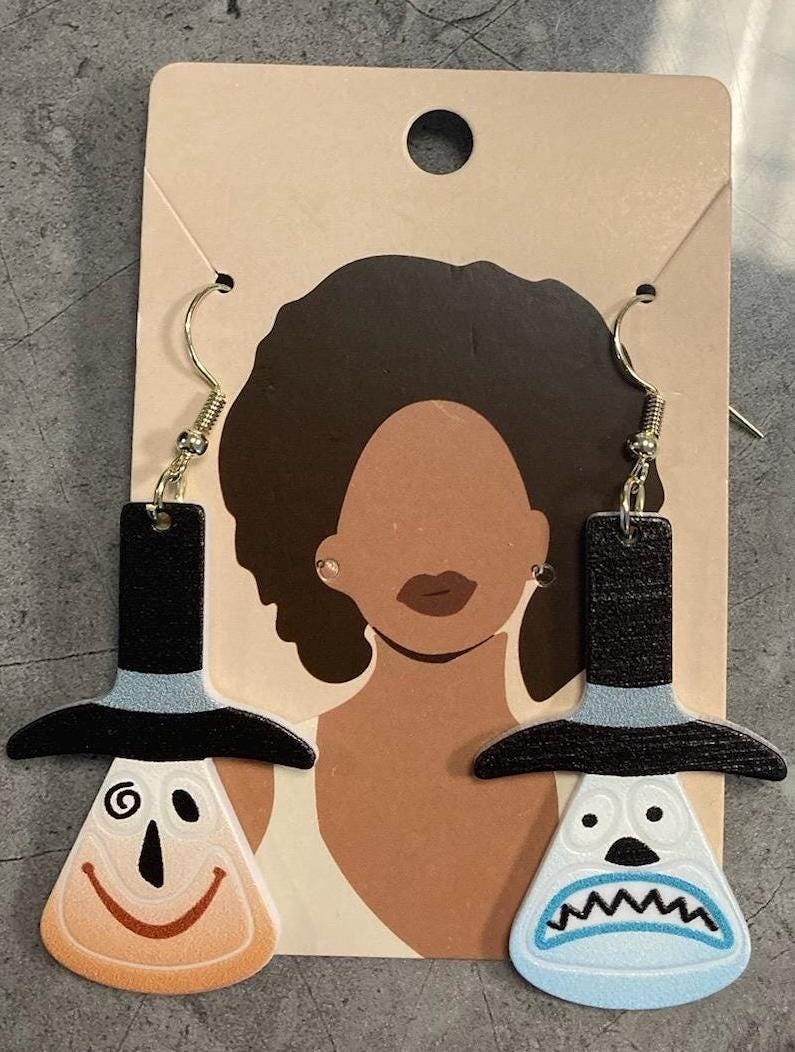 Panic! Wait! Don’t Panic! - Halloween Earrings