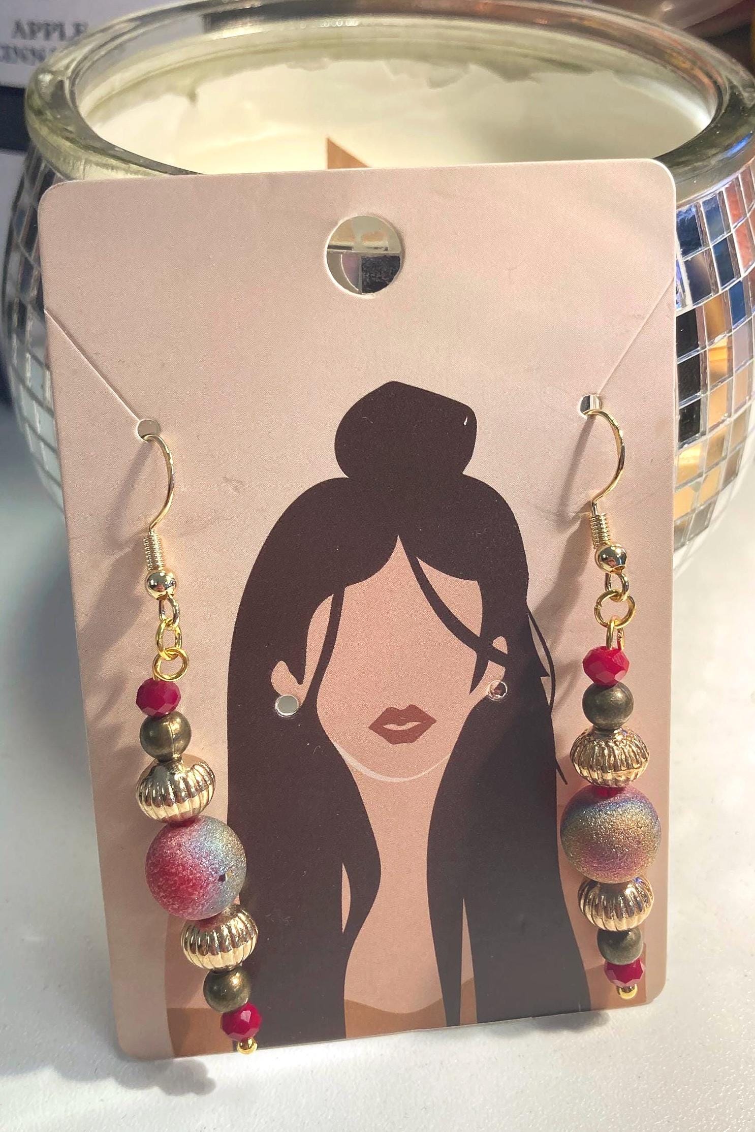 Frosted Red Earrings